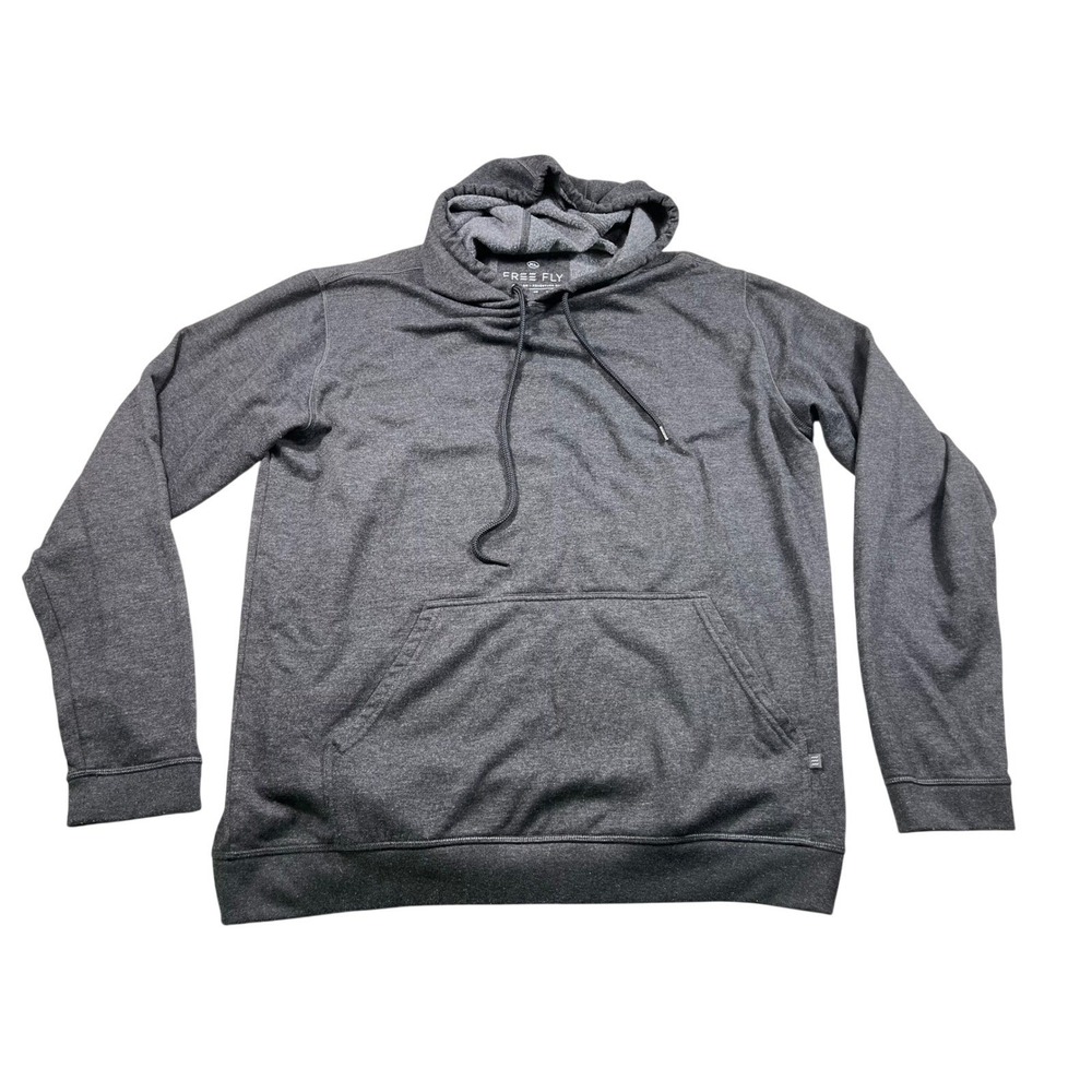 Free Fly Apparel Black Gray Bamboo Lightweight Hoodie Men's XL Performance
